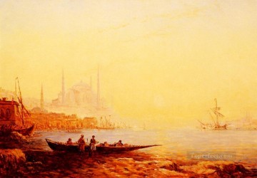  Constant Pintura Art%C3%ADstica - Barco de Constantinopla Barbizon Felix Ziem paisaje marino